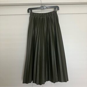 Olive Faux Leather Skirt